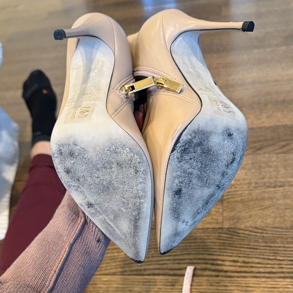 Saks Fifth Avenue Beige Heeled Boots - Picture 6 of 7